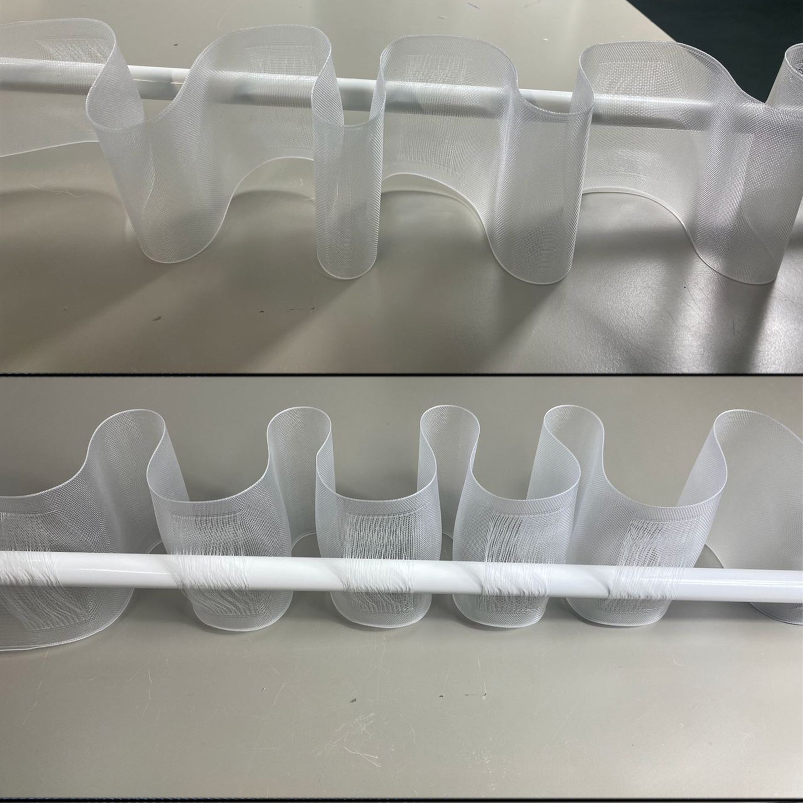 Fettuccia Per Tende A Onde PER BASTONI Nastro Wave da cucire Trasparente per Bastoni - immagine 4