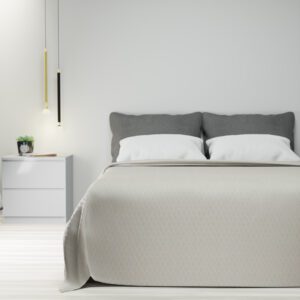 Copriletto Misto Cotone Motivo con Rombi Telo Arredo Letto Singolo Piazza e Mezza Matrimoniale ARTIGIANALE Anallergico Coperta - ROMBI
