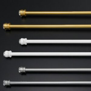 Coppia Bastoni per Tende a Vetro Finestre NUOVA GENERAZIONE montano su Tutti i Tipi di Infissi - Bacchette a molla di pressione Asta per tende da Interni