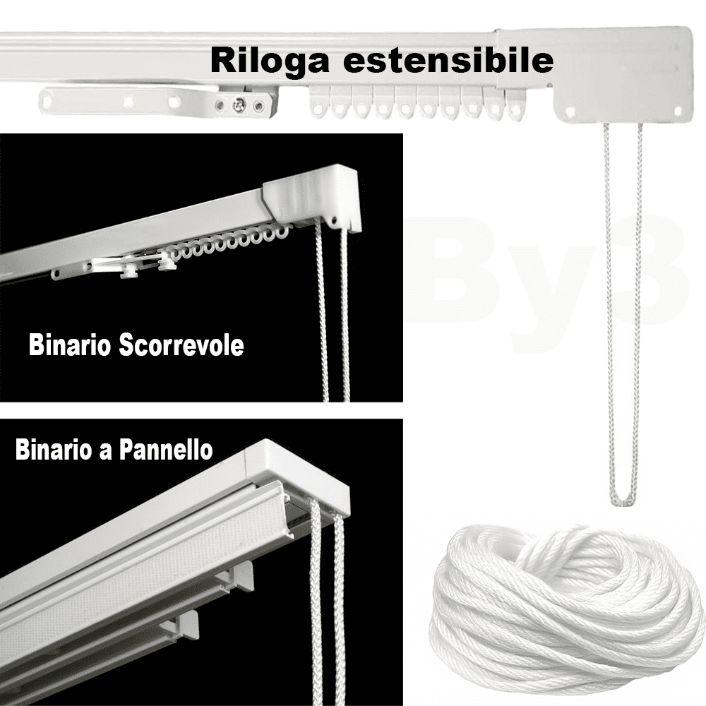 Corda Per Tende - Cordino Bianco Per Riloga Filo per Tende Da Interni Corda di ricambio Super-Resistente Lavabile - immagine 3