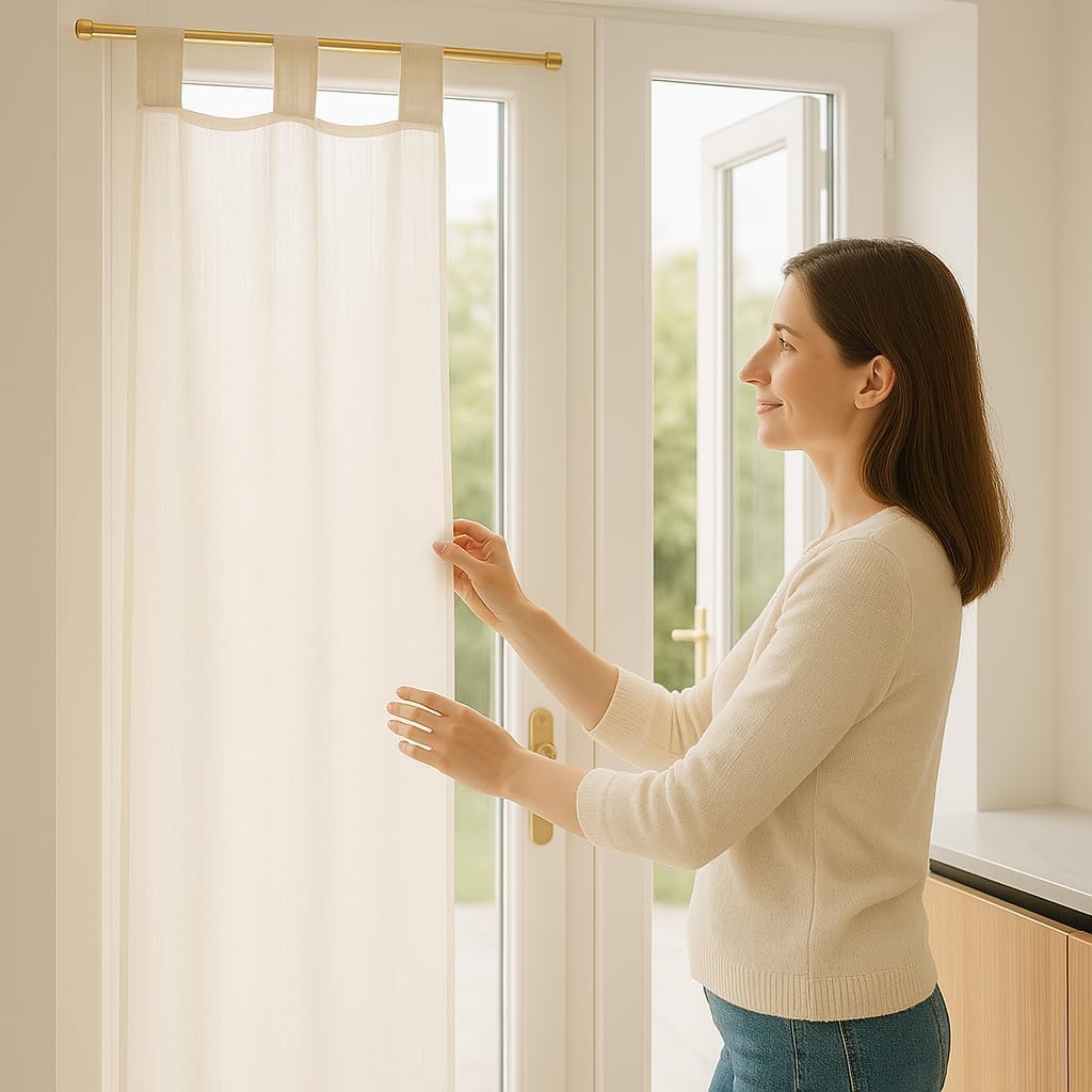 Tende per Vetro - SU MISURA artigianali - Tendaggi per Porte, Tende a Pannelli per Finestre , Tende con Asole - immagine 4