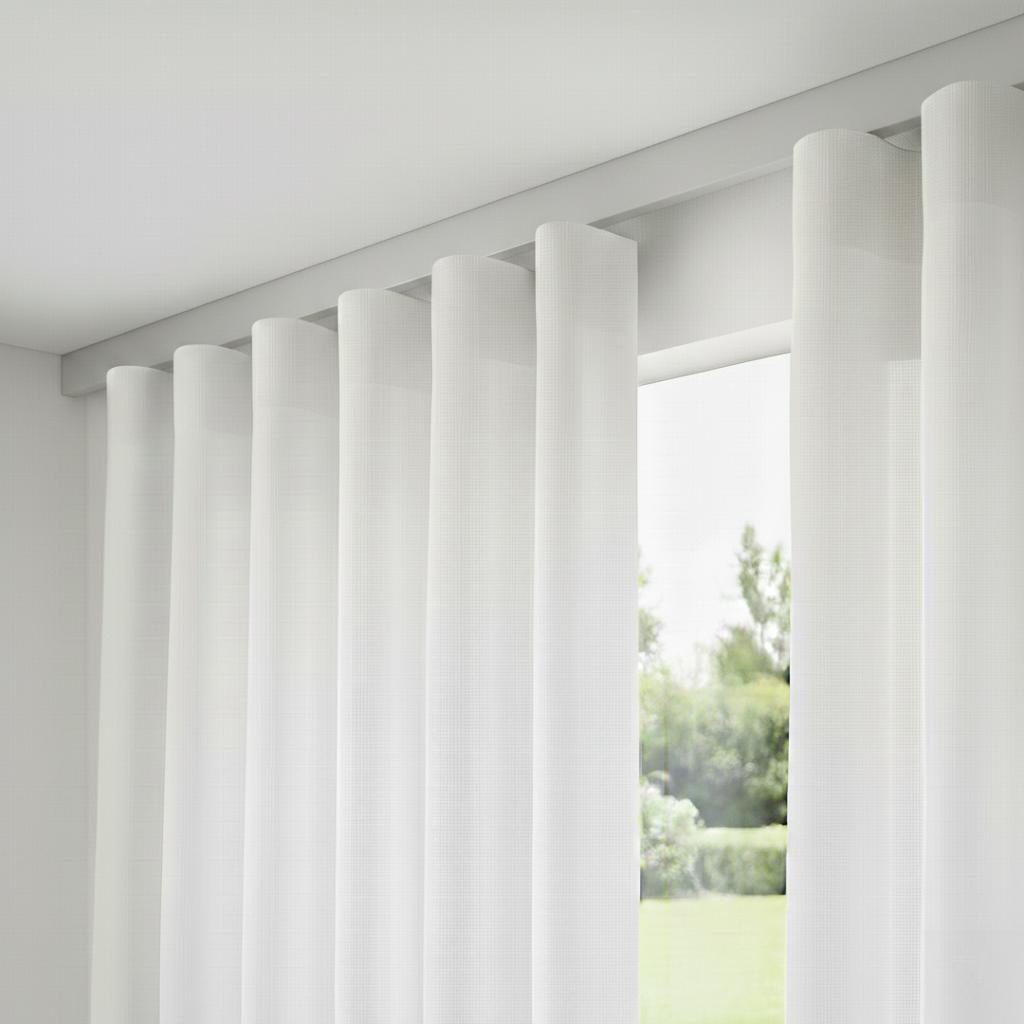 Barra per Tende a Onde Wave Binario Tenda a Soffitto a Parete SU MISURA - Binari per Tende Arricciate da Interno Bastone Piatto Alluminio - immagine 7